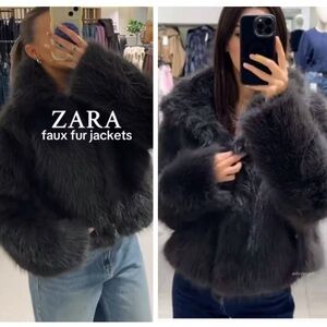 ZARA faux fur short coat